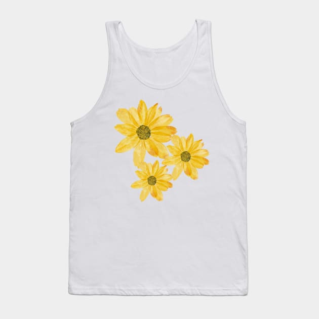 Little Yellow Daisies Tank Top by MariamChelidze